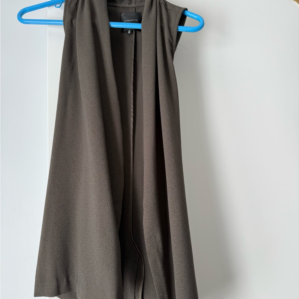 Dynamite Brown Open Front Cardigan